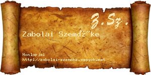 Zabolai Szemőke névjegykártya